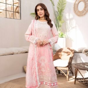 GUL ADHAR LUCKNOWI CHIKANKARI PEACH